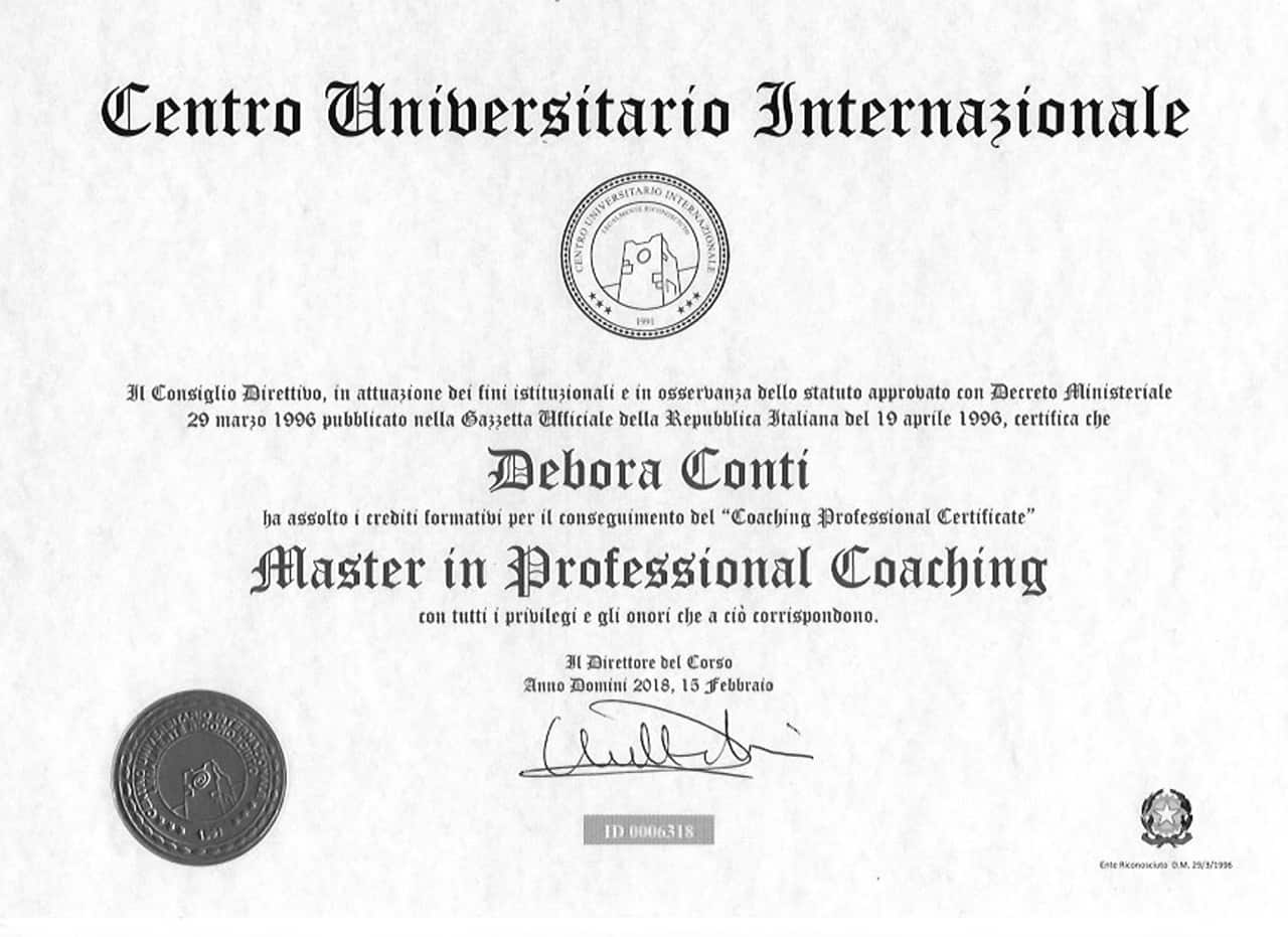 Master in Professional - Centro Universitario Internazionale - Debora Conti